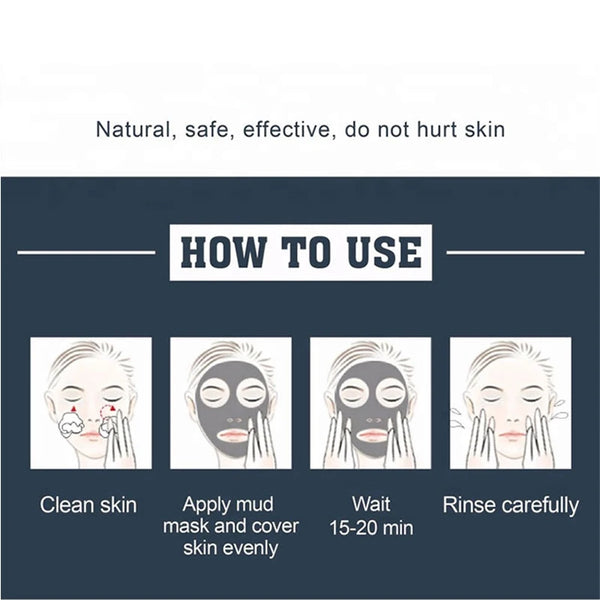 Dead Sea Mud Facial Mask Deep Cleaning Vitamin C Exfoliating Dead Skin Shrink Pores Lightening Moisturizing Mild Face Mask