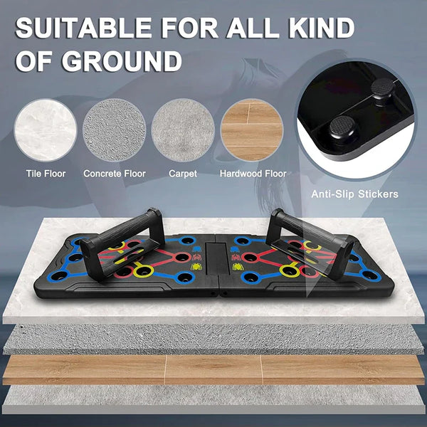 Push Up Board Portable MultiFunction Foldable Workout Equipments Push Up Bar for Home Gym Equipment Bodybuilding Fitness Sports