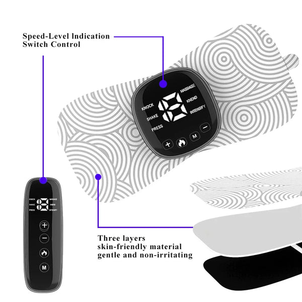 EMS Microcurrent Muscle Relief Patch w/ Heat Therapy & Low-Frequency Pulse - Soothe Post-Workout Pain, Relaxation