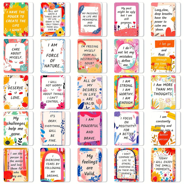50 Motivational Affirmation Cards - Daily Inspiration & Positive Energy