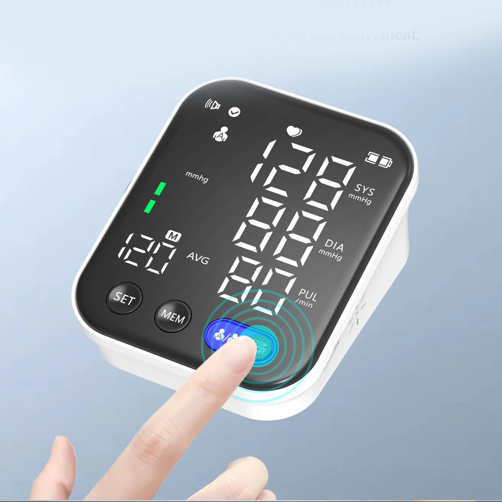 Electronic Tensiometer Portable Upper Arm BP Meter Digital Blood Pressure Monitors Automatic Measurement Cuff Sphygmomanometer