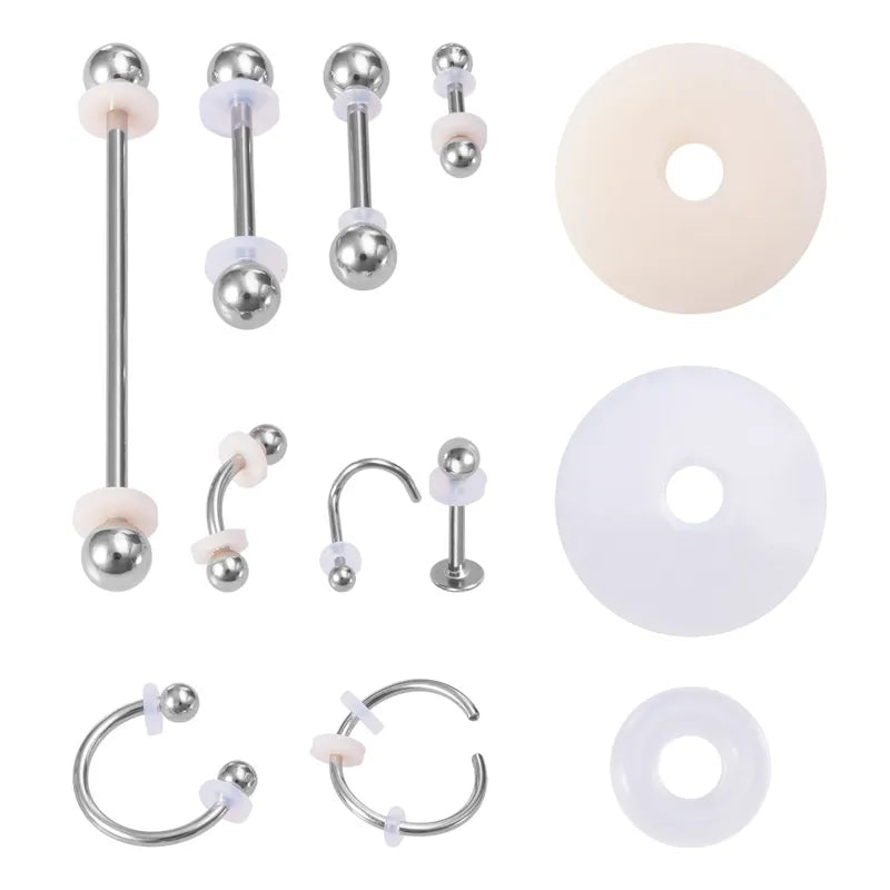 10-100pcs Silicone Soft Gasket Body Piercing Jewelry Healing Discs Flexible Anti Hyperplasia Fixed the Earring Nose Lip Piercing