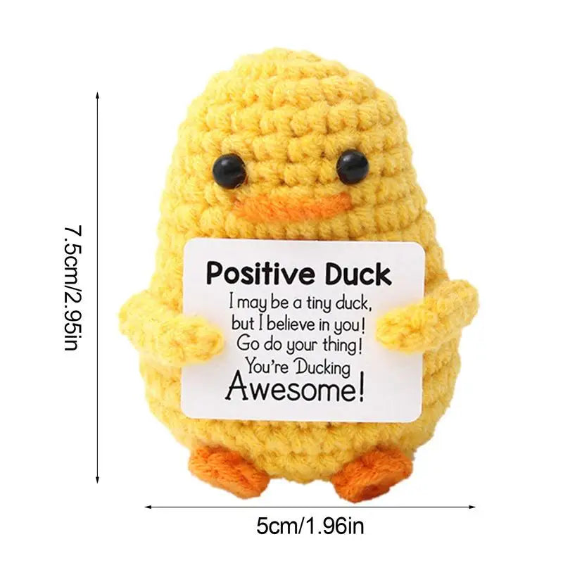 Cute Handwoven Positive Energy Duck Ornaments Positive Crocheting Duck Doll Handmade Crochet Duck Doll Home Room Decor
