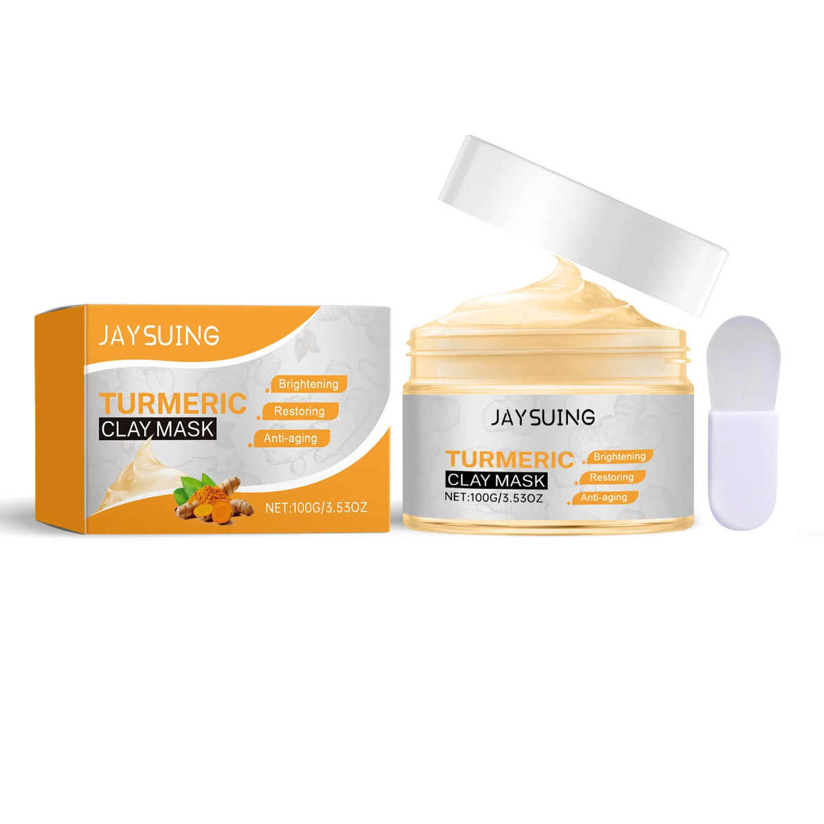 Face Cleansing Clay Mask Green Tea Turmeric Shrink Pore Blackhead Remover Exfoliating Moisturizing Oil Control Dead Sea Mud Mask