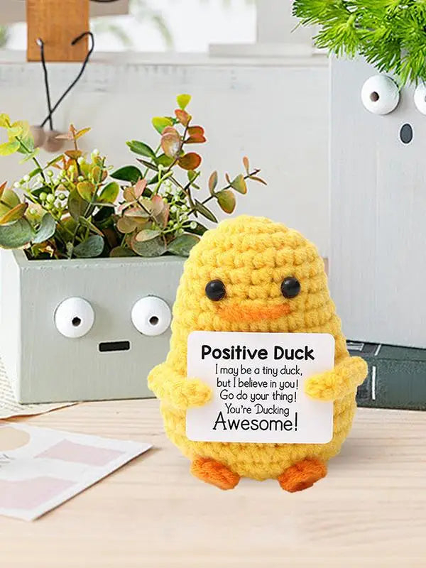 Cute Handwoven Positive Energy Duck Ornaments Positive Crocheting Duck Doll Handmade Crochet Duck Doll Home Room Decor