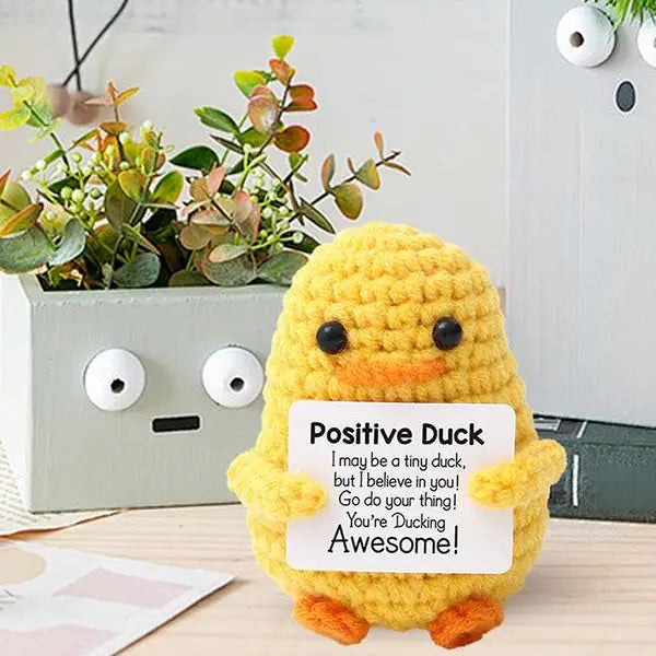 Cute Handwoven Positive Energy Duck Ornaments Positive Crocheting Duck Doll Handmade Crochet Duck Doll Home Room Decor