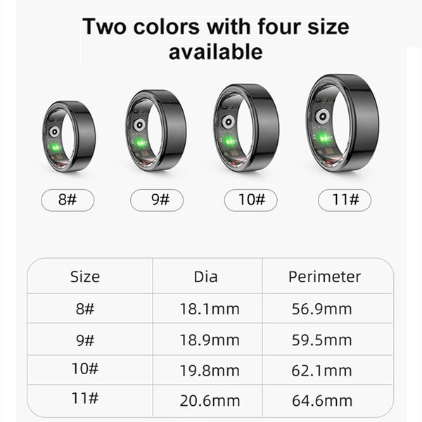 Smart Ring 2025 Smartring R02 Health Monitoring IP68 Waterproof Multi-sport Modes Bluetooth Sleep Tracker Finger Ring Man