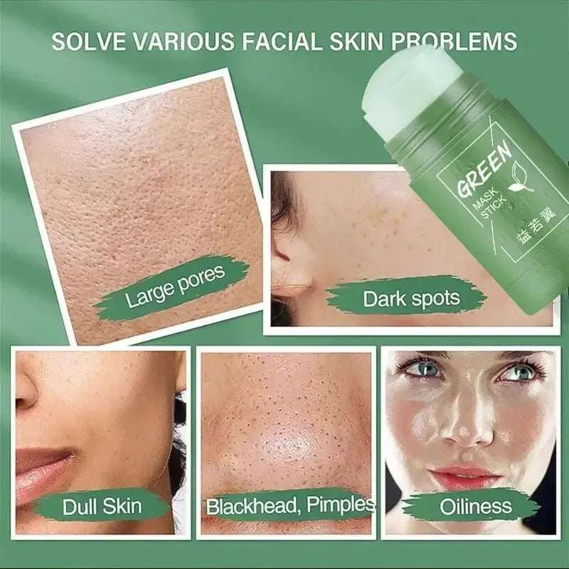 Fast Remove Blackhead Mask Green Tea Solid Cleansing Stick Facial Acne Blemish Shrink Pores Oil Control Smooth Korean Skin Care