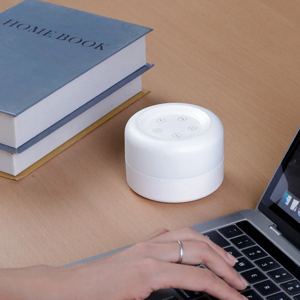 White Noise Machine with Night Light Sleeping Relaxation for Baby Portable Touch Adjustable USB Rechargeable for Home Travel