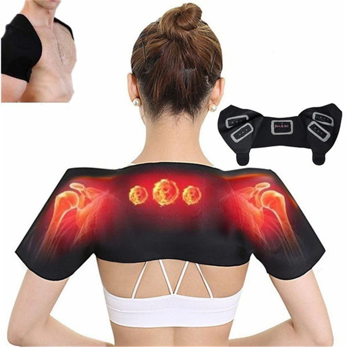 Tourmaline Self-heating Heat Therapy Pad Shoulder Protector Support Brace Pain Relief Health Care Magnet Heated Belt