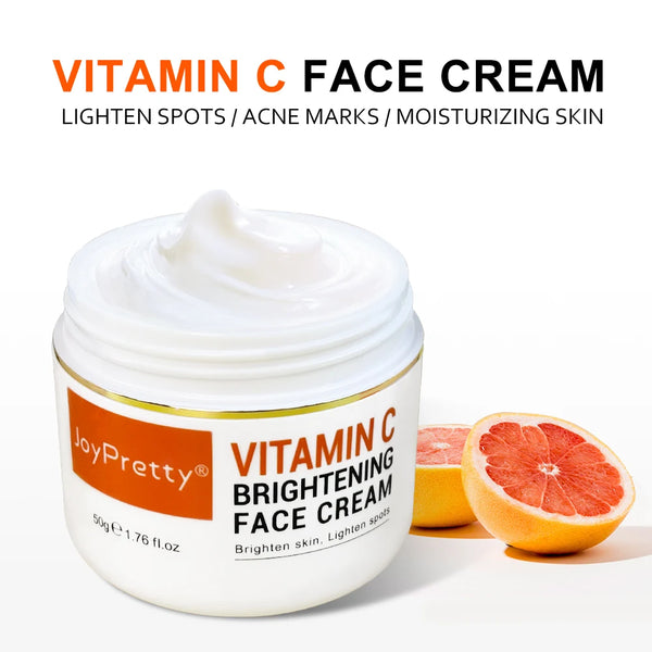 Vitamin C Face Cream Whitening Dark Spots Removal Lifting Firming Moisturizing Facial Cream Skin Care Product Beauty Health