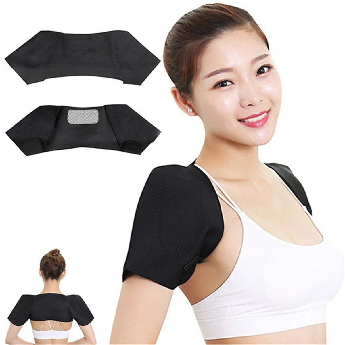 Tourmaline Self-heating Heat Therapy Pad Shoulder Protector Support Brace Pain Relief Health Care Magnet Heated Belt