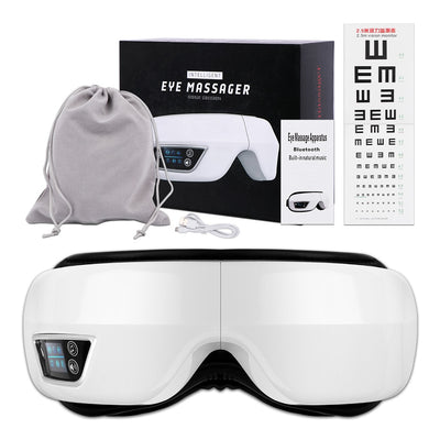 Eye Massager 6D Smart Airbag Vibration Eye Care Instrument Hot Compress Bluetooth Eye Massage Glasses Fatigue Pouch &amp; Wrinkle