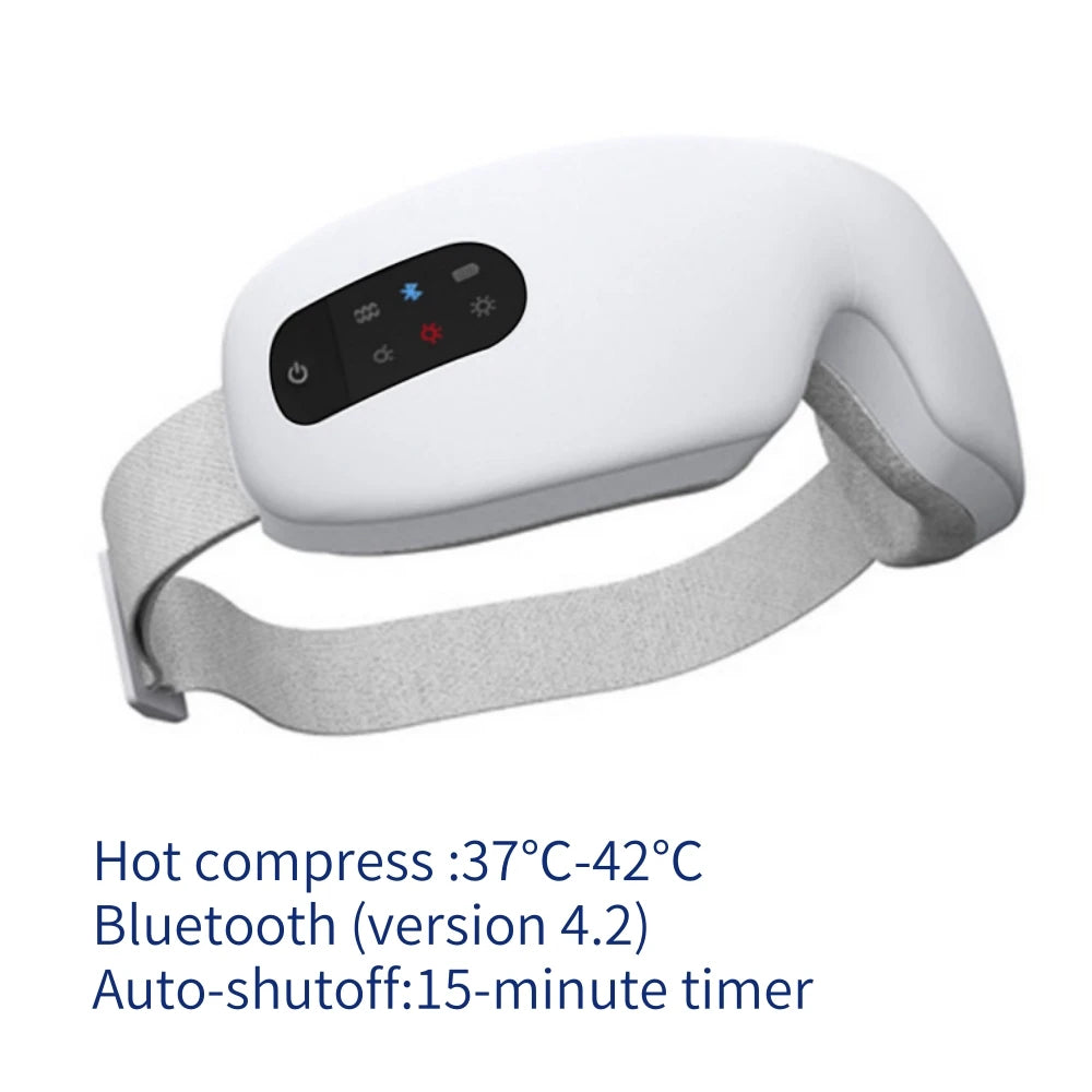 Smart Eye Massager 4 Modes Vibration Eye Care Instrument Hot Compress Bluetooth Eye Massage Relieve Fatigue Improve Sleep Shade