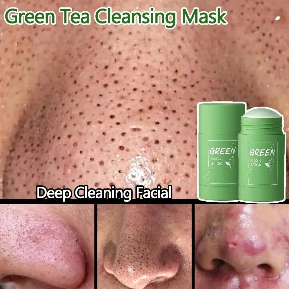 Fast Remove Blackhead Mask Green Tea Solid Cleansing Stick Facial Acne Blemish Shrink Pores Oil Control Smooth Korean Skin Care