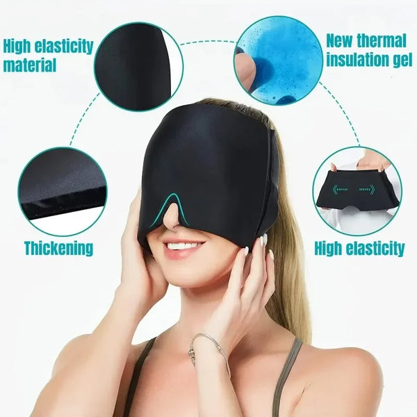 Migraine Relief Hat headache hat Gel Hot Cold Therapy Ice Cap For Relieve Pain Ice Hat Eye Mask
