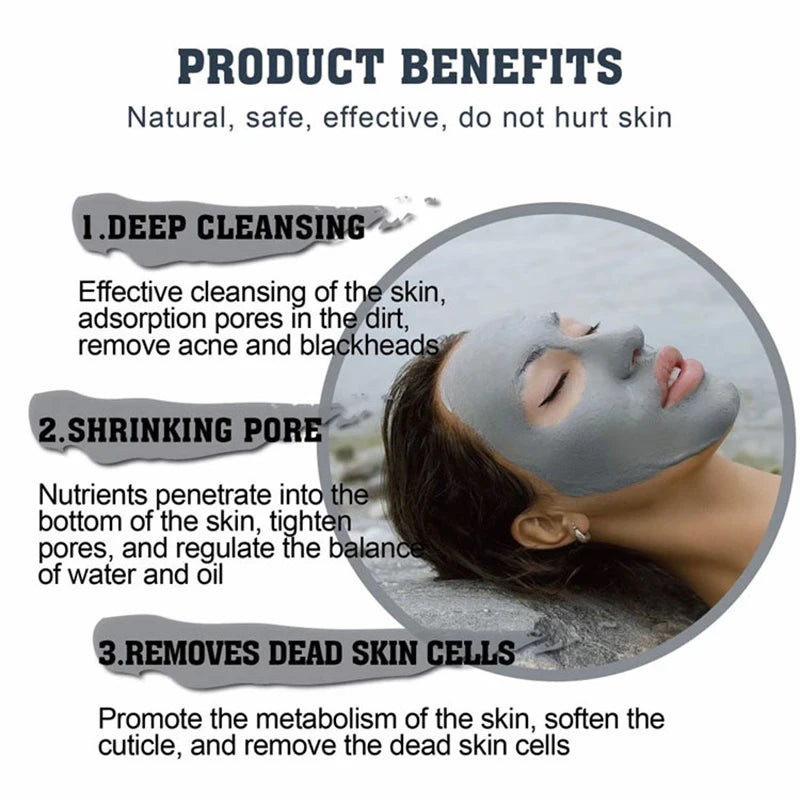 Dead Sea Mud Facial Mask Deep Cleaning Vitamin C Exfoliating Dead Skin Shrink Pores Lightening Moisturizing Mild Face Mask