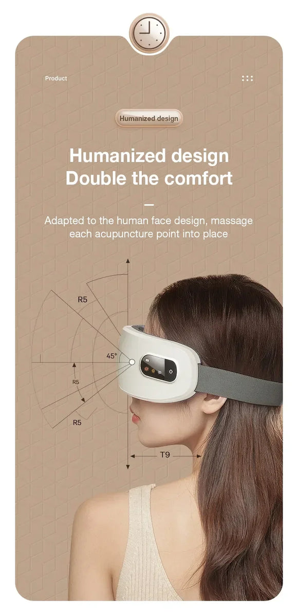 Eye Massager with Heat,Migraines Relief,  Vibration and Bluetooth Music, Smart Massage Eye Mask for Eye Strain, Improve Sleep