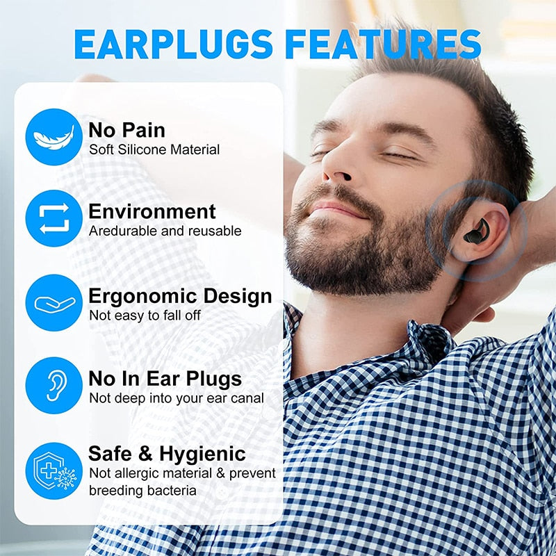 Soundproof Earplugs For Sleeping Soft Silicone Ear Muffs Noise Protection Travel Reusable Protection Sound Blocking ear plugs