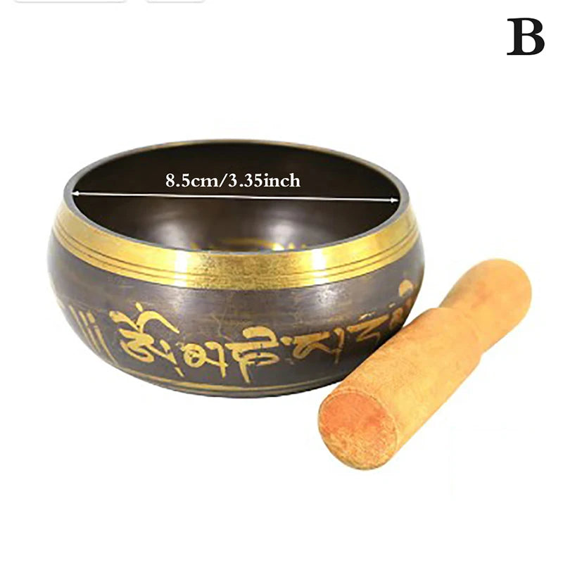Buddha Sound Bowl Tibetan Bell Yoga Meditation Bowl Metal Singing Bowl Striker Chanting Bowl Brass Chime Handicraft Music