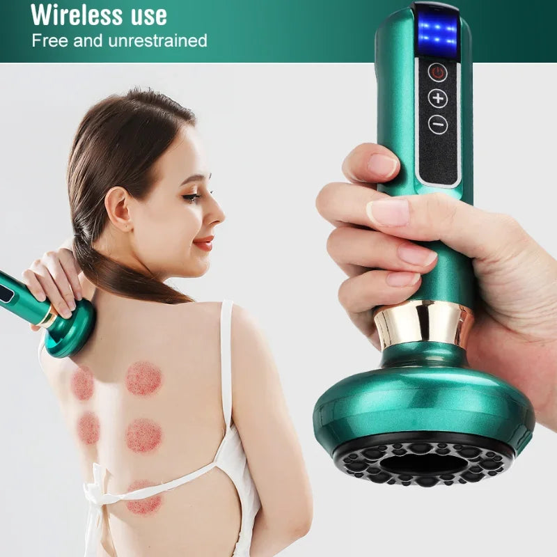 1PC New Electric Cupping Massager Vacuum Suction Cup GuaSha Anti Cellulite Beauty Health Scraping Infrared Heat Slimming Massage