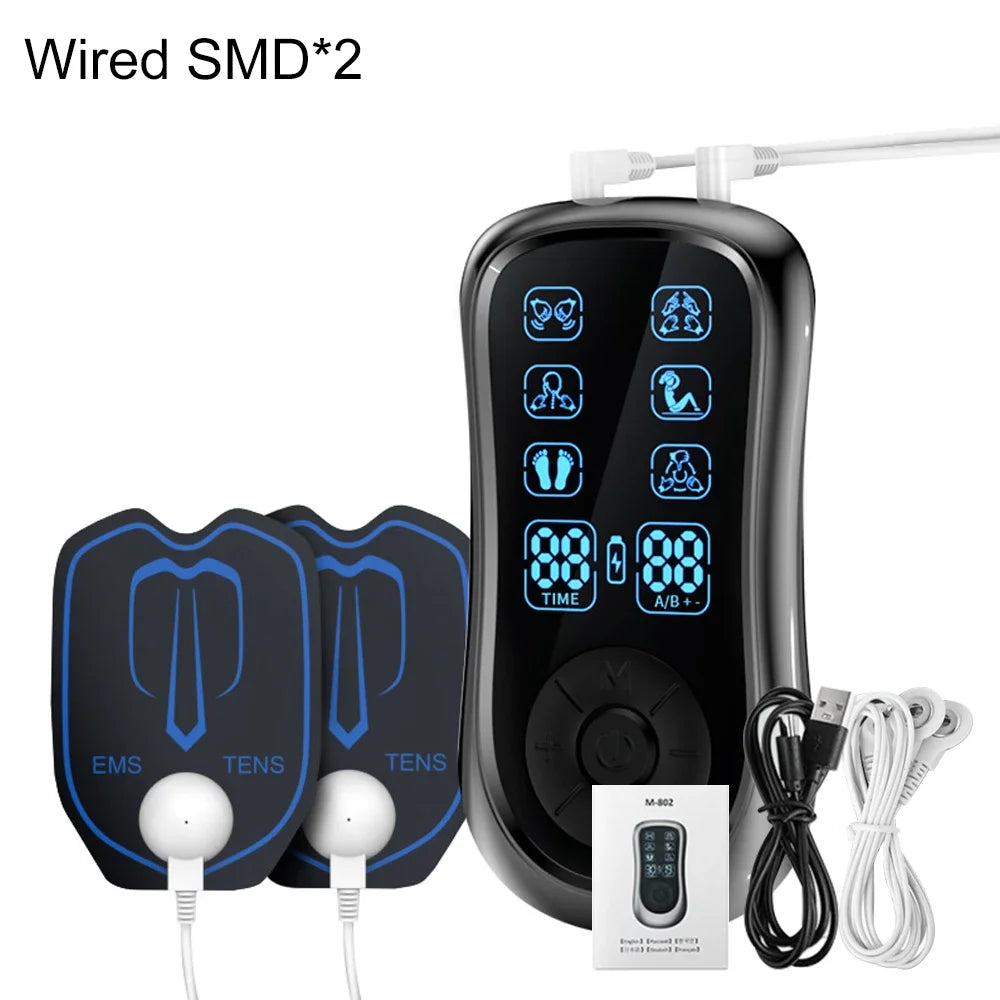 Muscle Stimulator 6-Mode Electric EMS Massage Digital Therapy Slimming Machine Electrostimulator Pulse Abdominal Body Massager