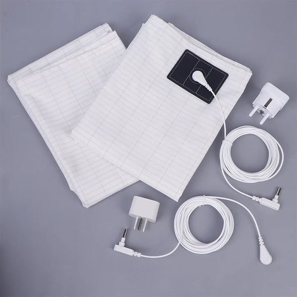 Grounded Silver Fiber Flat Sheet with Conductive Earthing Cord for Stress Release and Health Tending