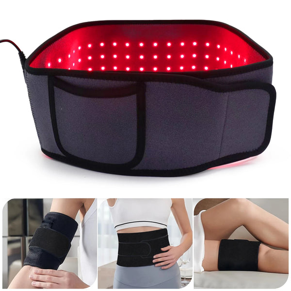 Red Light Therapy for Body 5 Light Levels Infrared Light Heat Therapy Belt Wrap 660nm & 850nm Therapy Pad with Timer