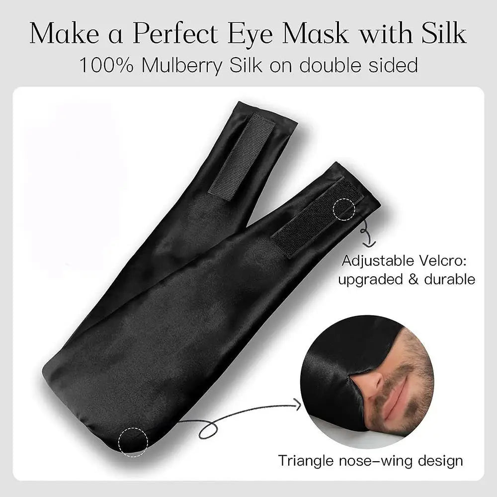 Silk Eye Mask For Sleeping Blocking Light Blindfold Portable Travel Sleep Eyes Mask Stress Relief Wrapped Head Sleep Aid