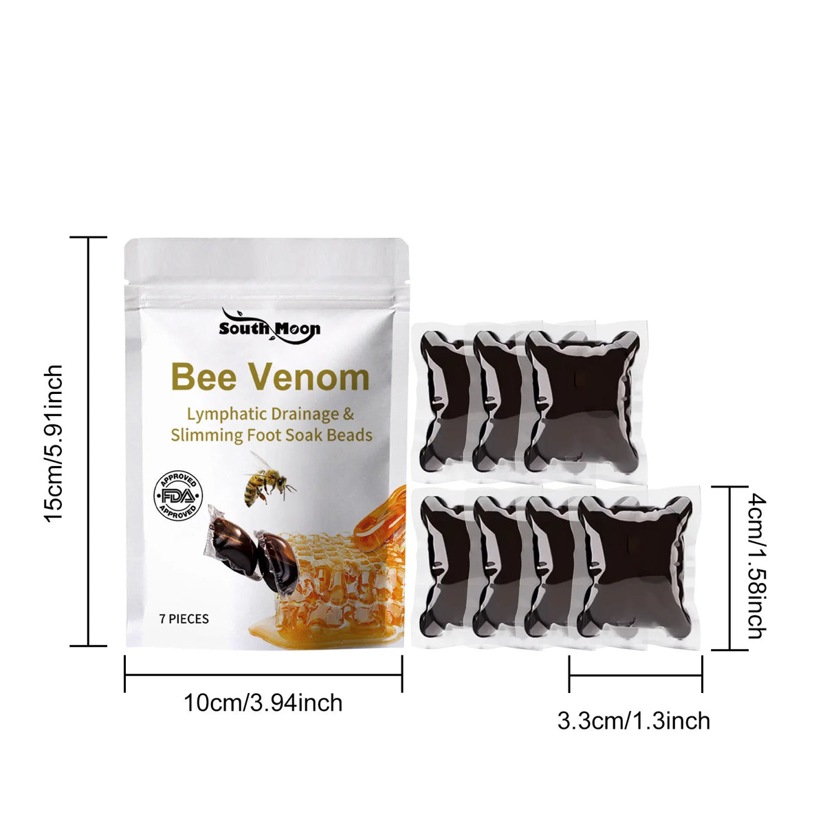 Bee Venom Lymphatic Drainage Slimming Foot Soak Beads Relieve Leg Swelling Detox Foot Soak Health Promote Blood Circulation