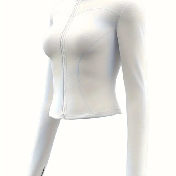 Yoga clothes women's autumn and winter sports yoga coat standing collar long sleeve top Pilates training running fitness clothes