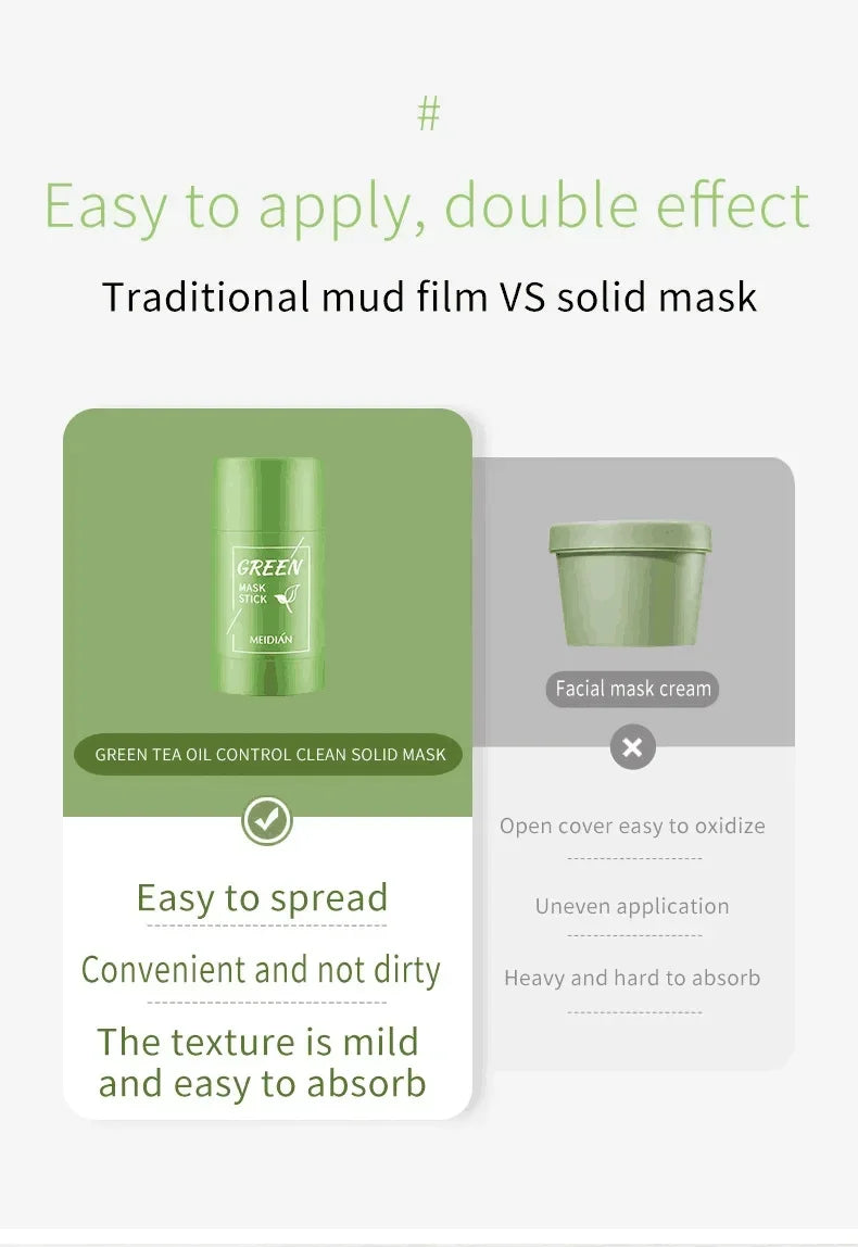 Fast Remove Blackhead Mask Green Tea Solid Cleansing Stick Facial Acne Blemish Shrink Pores Oil Control Smooth Korean Skin Care