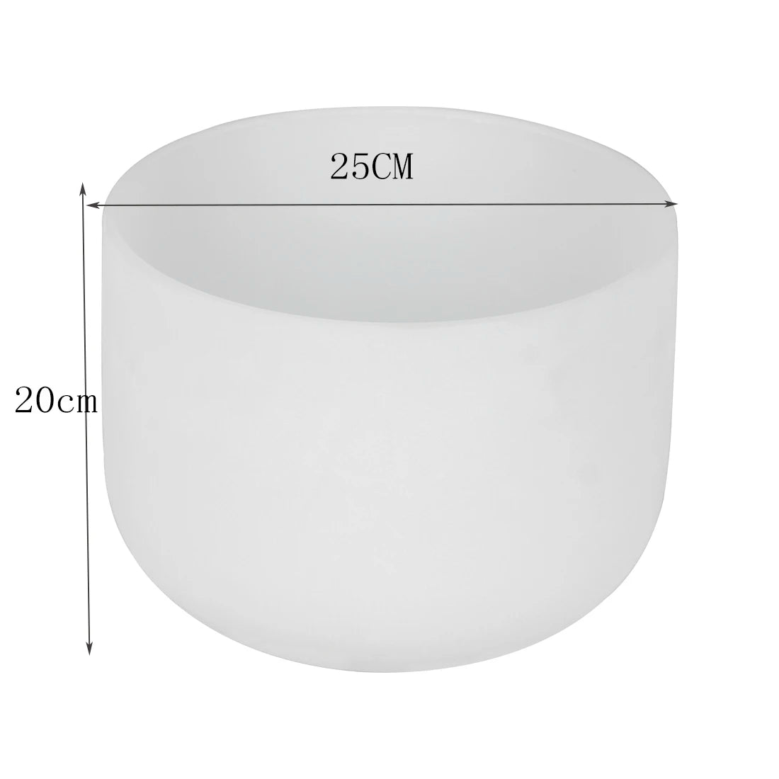 Singing Bowl B Key 8 Inches Frosted Quartz Crystal Music Bowl With Free Mallet White Percussion Instruments Meditation Tools