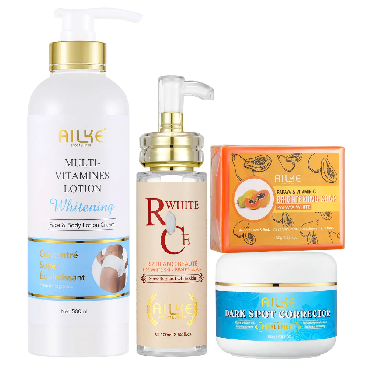 AILKE Multi Vitamin Whitening Body Lotion With Vitamins A,E,B3,B5, Increase Skin Radiance, Even Skin Tone, Moisturizer Cream