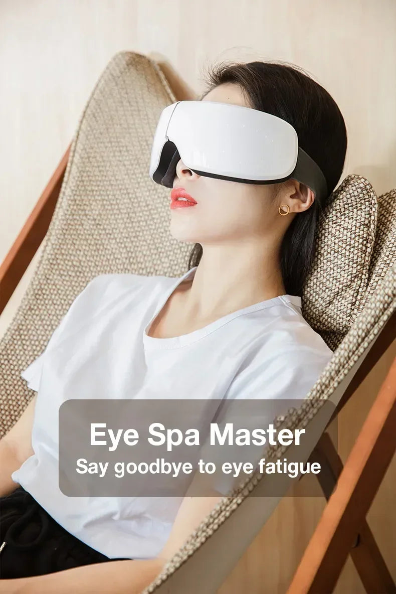 Eye Massager with Heat,Migraines Relief,  Vibration and Bluetooth Music, Smart Massage Eye Mask for Eye Strain, Improve Sleep