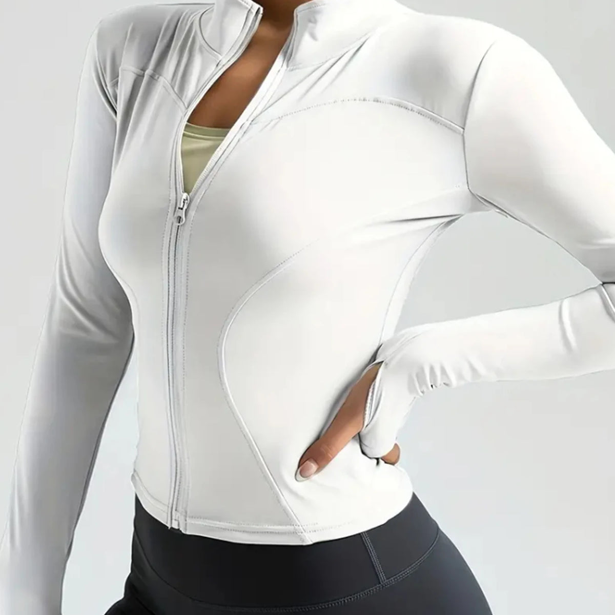 Yoga clothes women's autumn and winter sports yoga coat standing collar long sleeve top Pilates training running fitness clothes